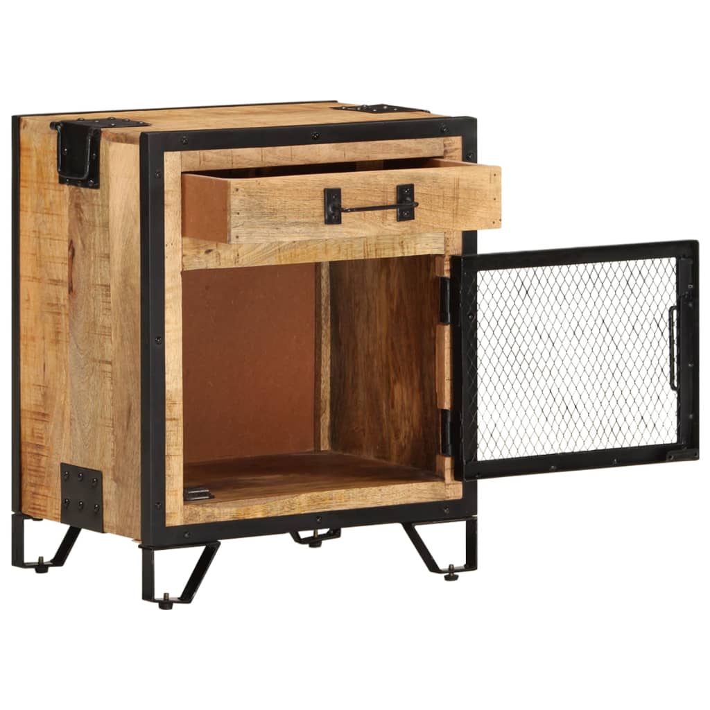 Comodino 43x30x51 in Legno Massello di Mango Grezzo | homemem39
