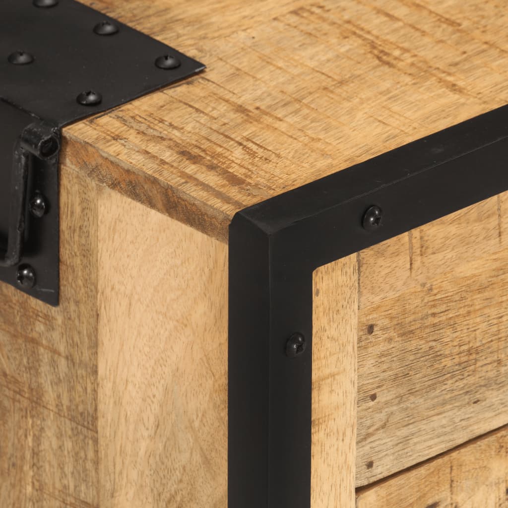 Comodino 43x30x51 in Legno Massello di Mango Grezzo | homemem39