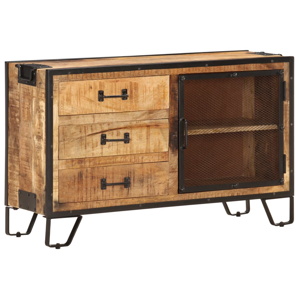 Credenza 100x31x60 cm in Legno Massello di Mango Grezzo - homemem39