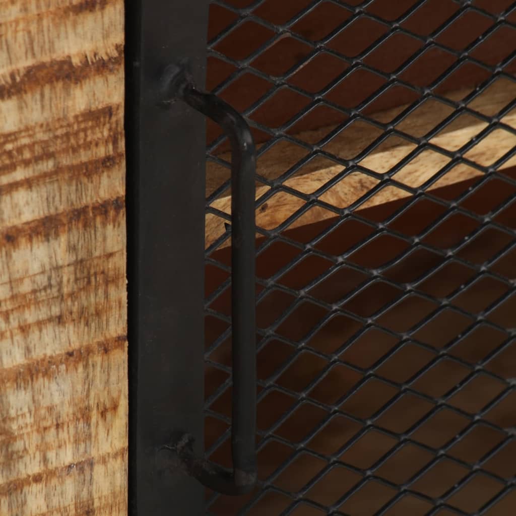 Credenza 100x31x60 cm in Legno Massello di Mango Grezzo - homemem39