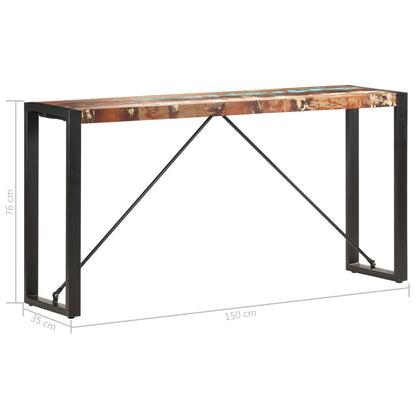 Tavolo Consolle 150x35x76 cm in Legno Massello di Recupero - homemem39