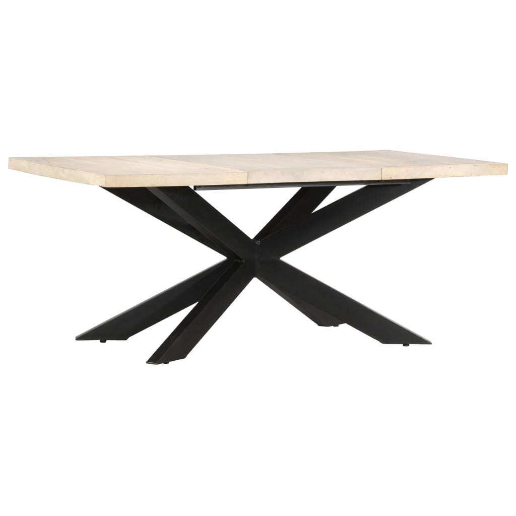Tavolo da Pranzo 180x90x76 cm in Massello di Mango Sbiancato | homemem39