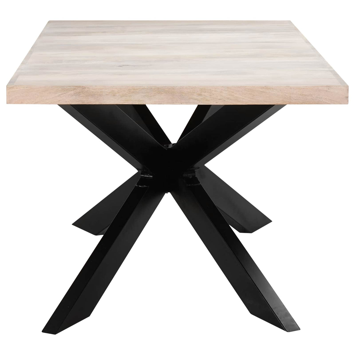 Tavolo da Pranzo 180x90x76 cm in Massello di Mango Sbiancato
