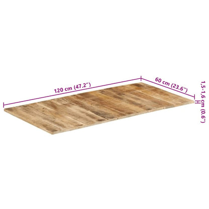 Piano Tavolo in Legno Massello di Mango 15-16 mm 120x60 cm