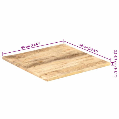 Piano Tavolo in Legno Massello di Mango 25-27 mm 60x60 cm | homemem39