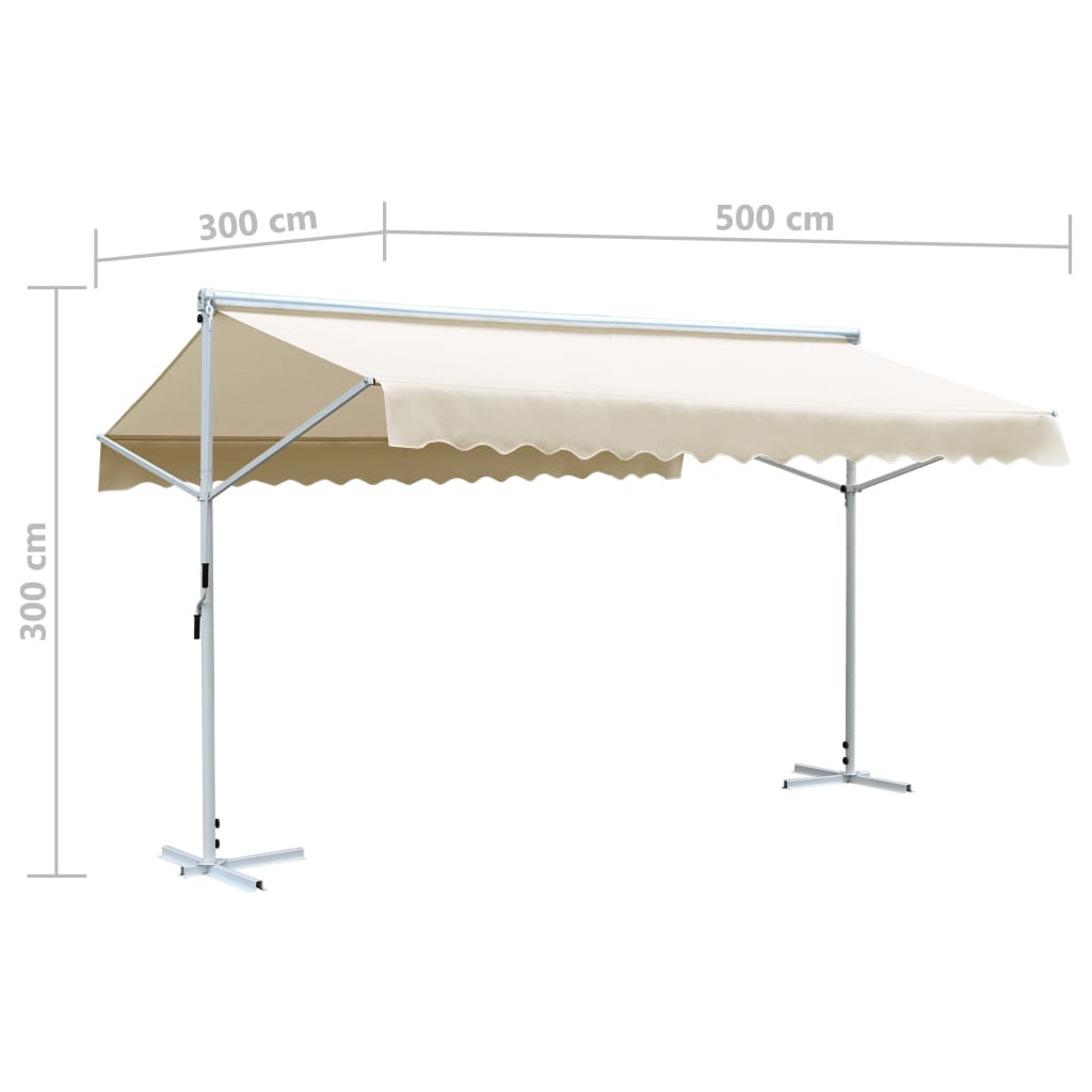Tenda Parasole con Piedistallo 500x300 cm Crema | homemem39
