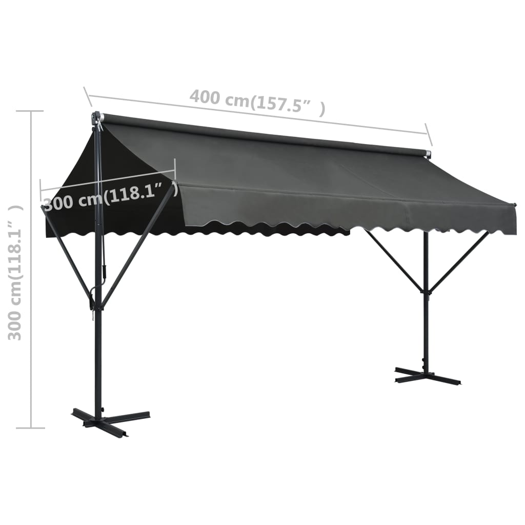 Tenda Parasole con Piedistallo 400x300 cm Antracite | homemem39
