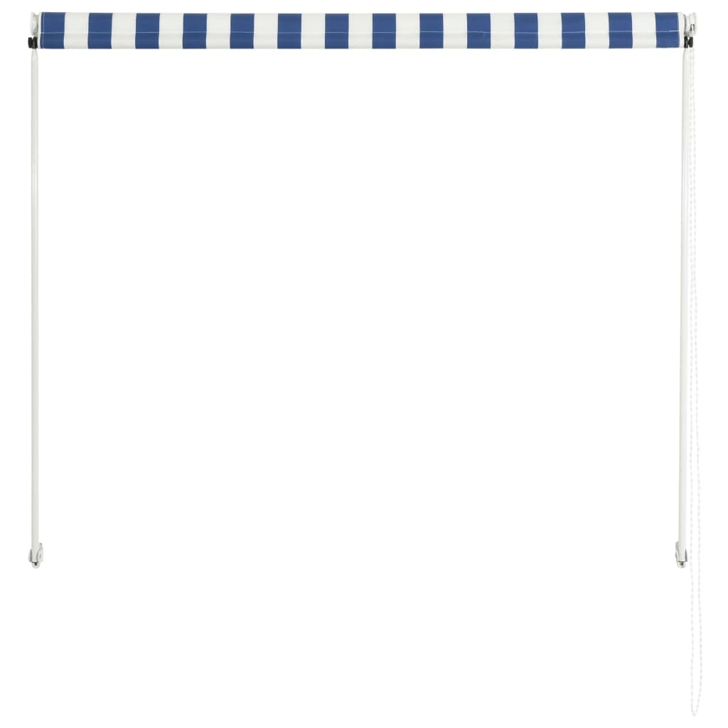 Tenda da Sole Retrattile 100x150 cm Blu e Bianco