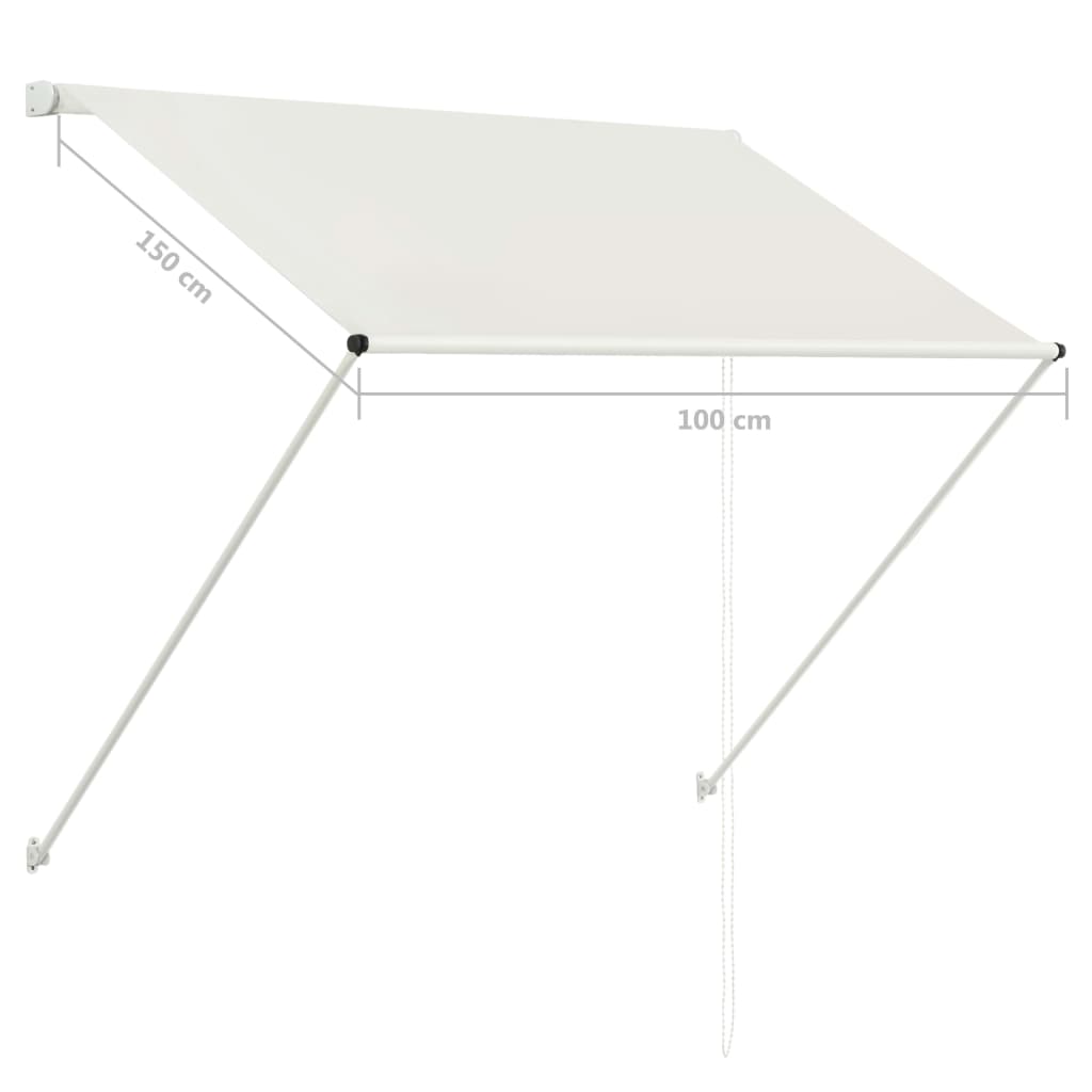 Tenda da Sole Retrattile 100x150 cm Crema