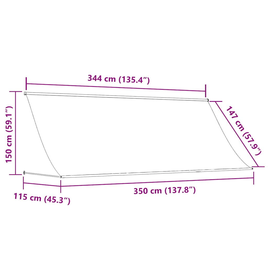 Tenda da Sole Retrattile 300x150 cm Arancione e Marrone