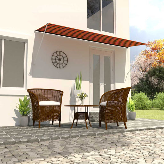 Tenda da Sole Retrattile 400x150 cm Arancione e Marrone | homemem39