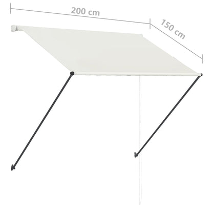 Tenda da Sole Retrattile con LED 200x150 cm Crema