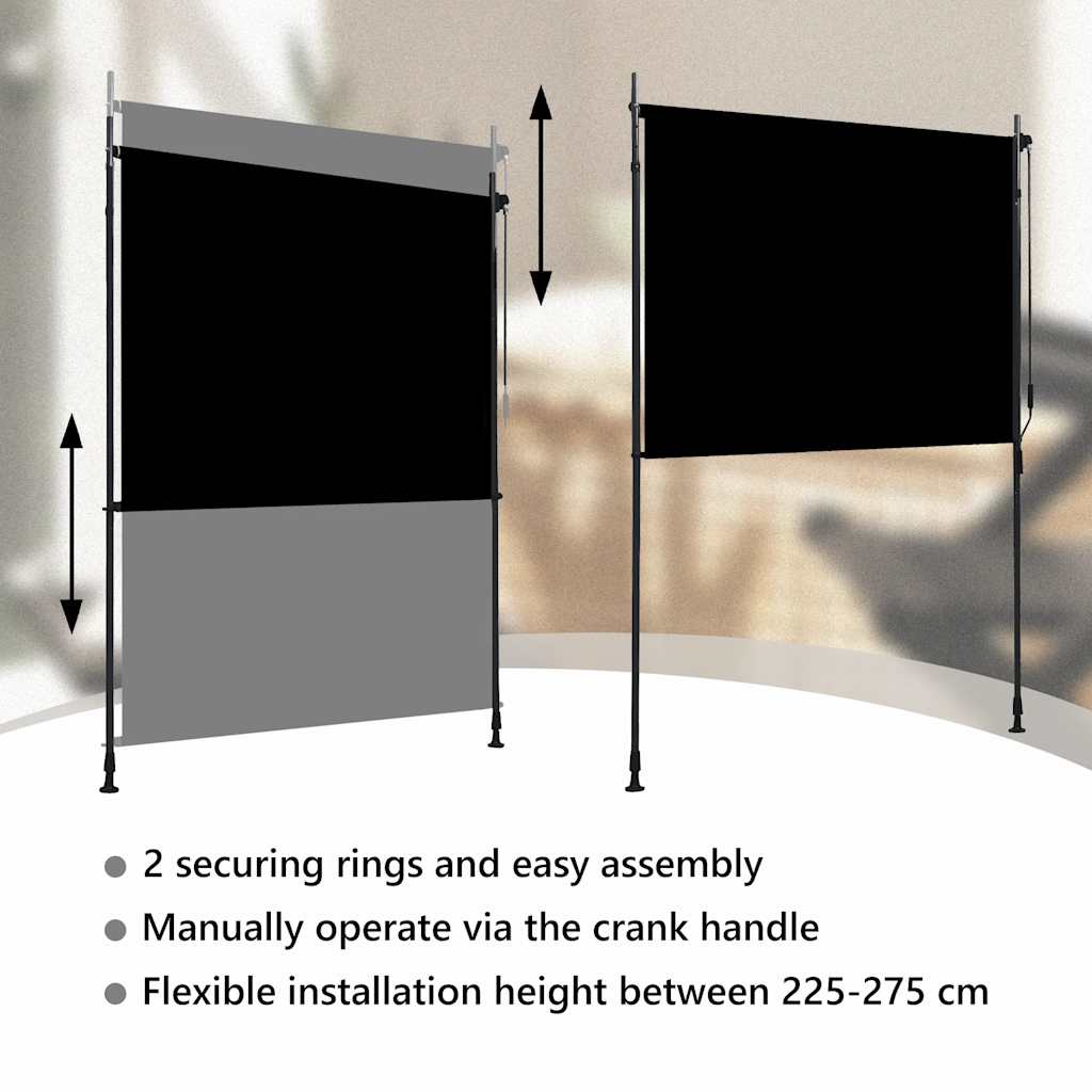 Tenda a Rullo per Esterni 150x270 cm Antracite
