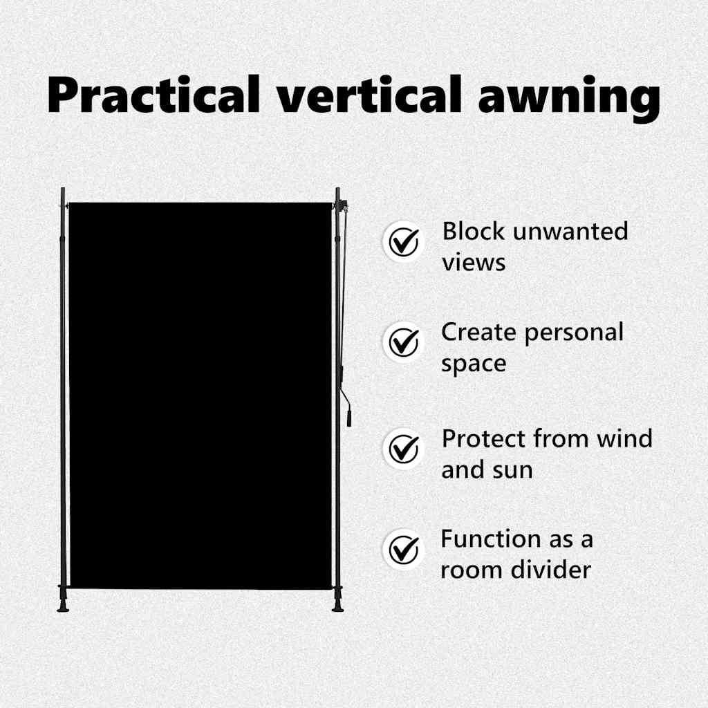 Tenda a Rullo per Esterni 150x270 cm Antracite