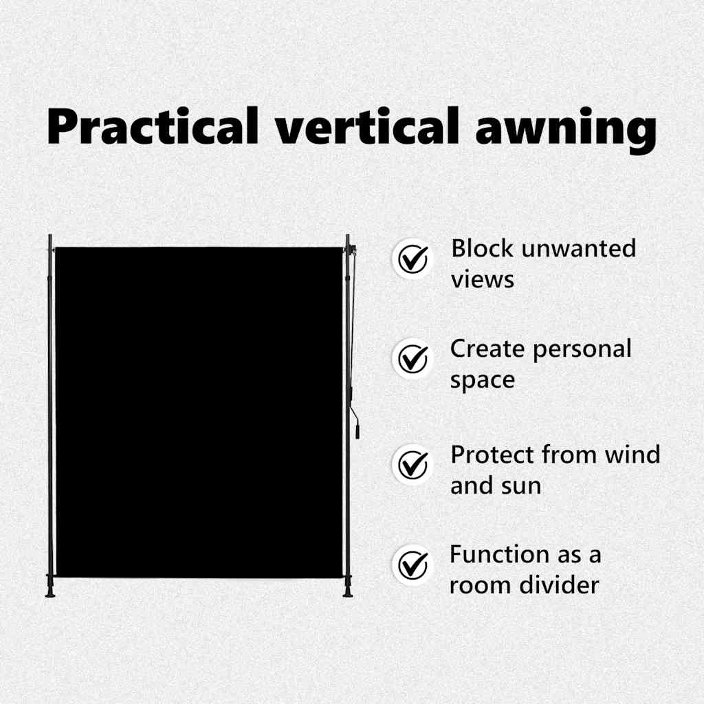 Tenda a Rullo per Esterni 200x270 cm Antracite