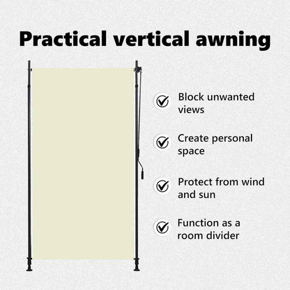 Tenda a Rullo per Esterni 120x270 cm Crema - homemem39