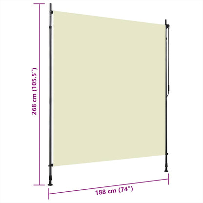 Tenda a Rullo per Esterni 200x270 cm Crema