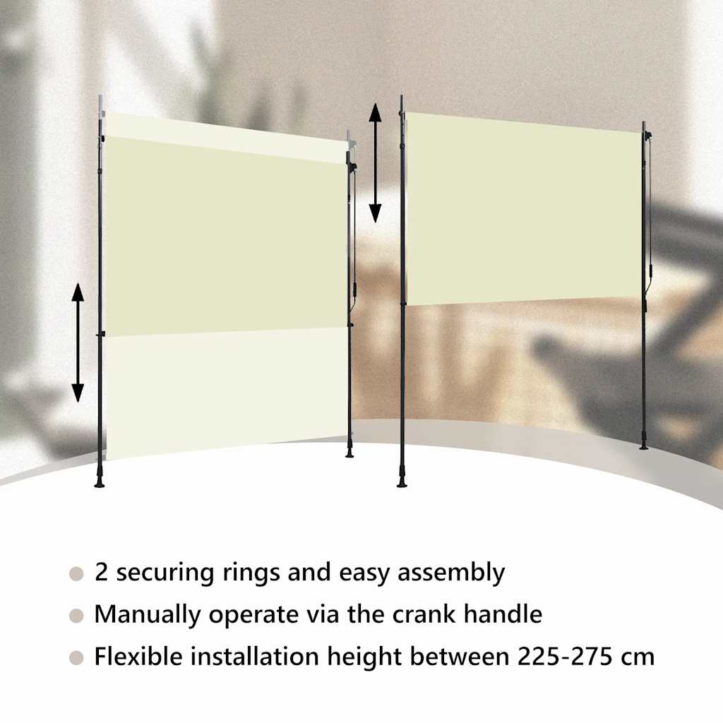 Tenda a Rullo per Esterni 200x270 cm Crema