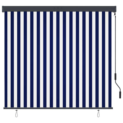 Tenda a Rullo per Esterni 160x250 cm Blu e Bianca