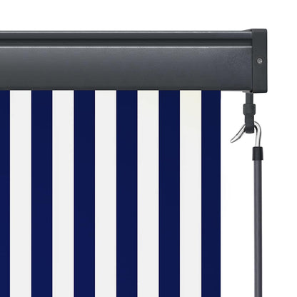 Tenda a Rullo per Esterni 160x250 cm Blu e Bianca