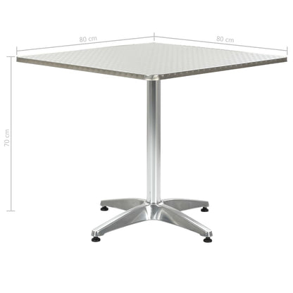 Tavolo da Giardino Argento 80x80x70 cm in Alluminio | homemem39