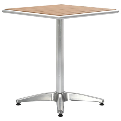 Tavolo da Giardino Argento 60x60x70 cm in Alluminio e WPC | homemem39