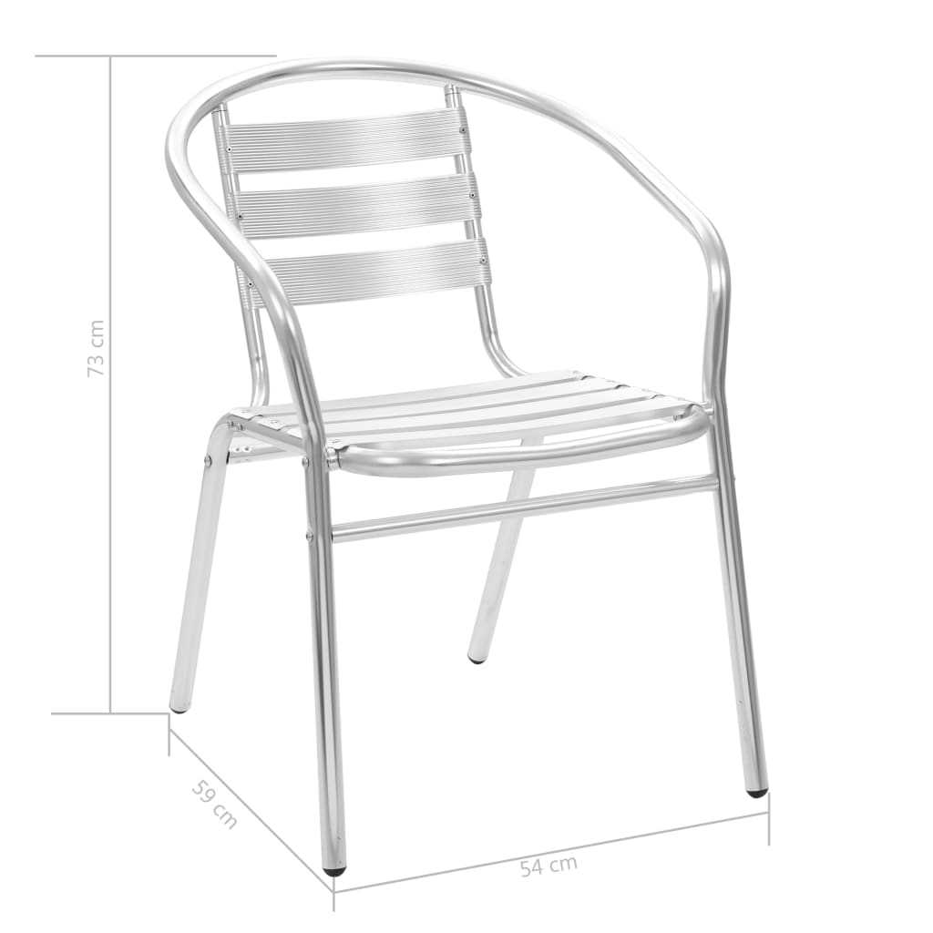 Set da Pranzo da Giardino 5 pz in Alluminio Argento | homemem39