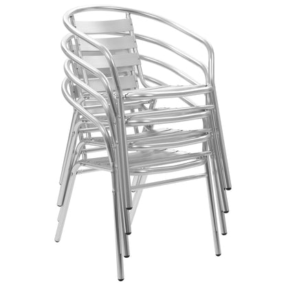 Set da Pranzo da Giardino 5 pz in Alluminio Argento | homemem39