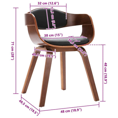 Sedie da Pranzo 2 pz in Legno Piegato e Similpelle | homemem39