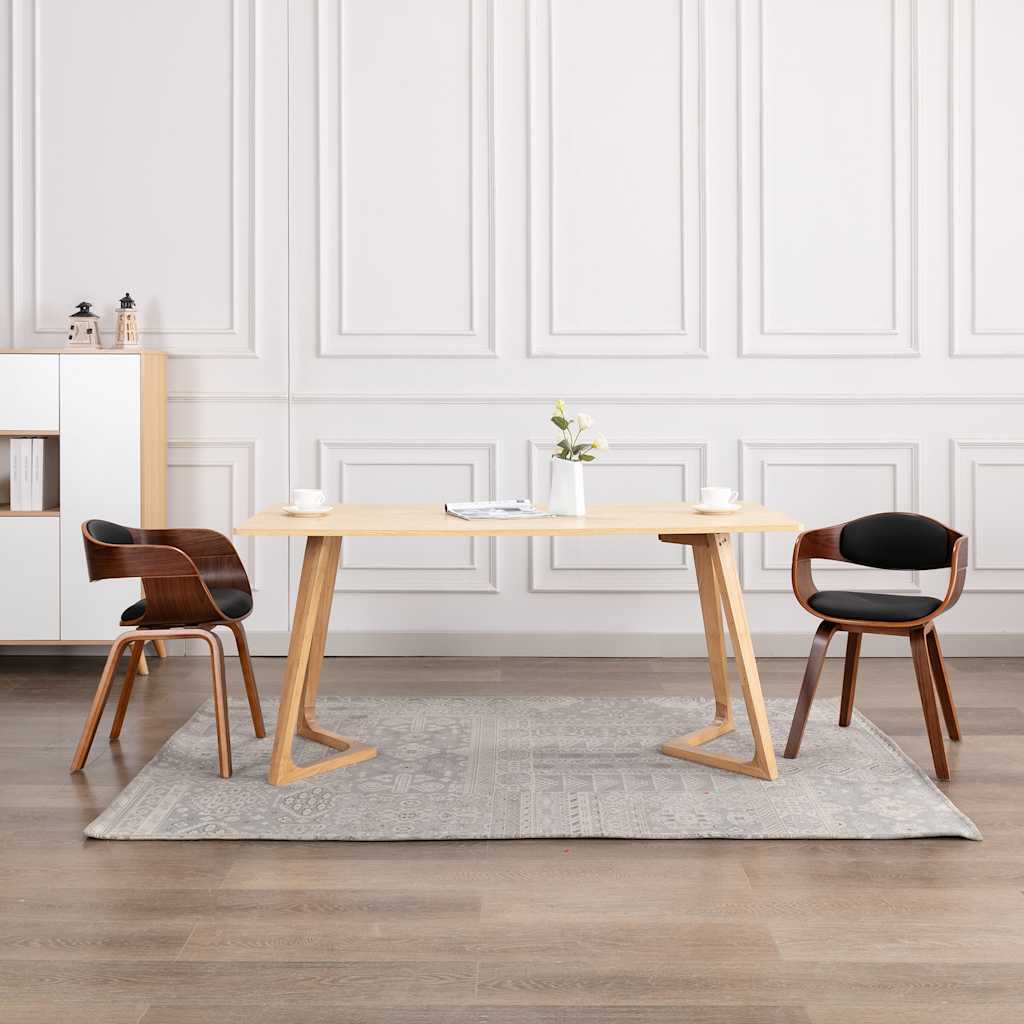Sedie da Pranzo 2 pz in Legno Piegato e Similpelle | homemem39