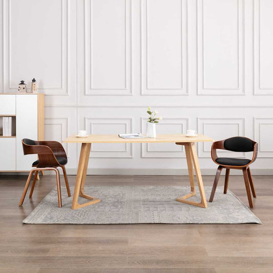 Sedie da Pranzo 2 pz in Legno Piegato e Similpelle | homemem39