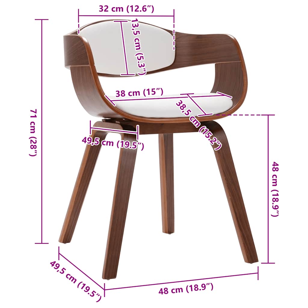 Sedie da Pranzo 2 pz in Legno Piegato e Similpelle | homemem39