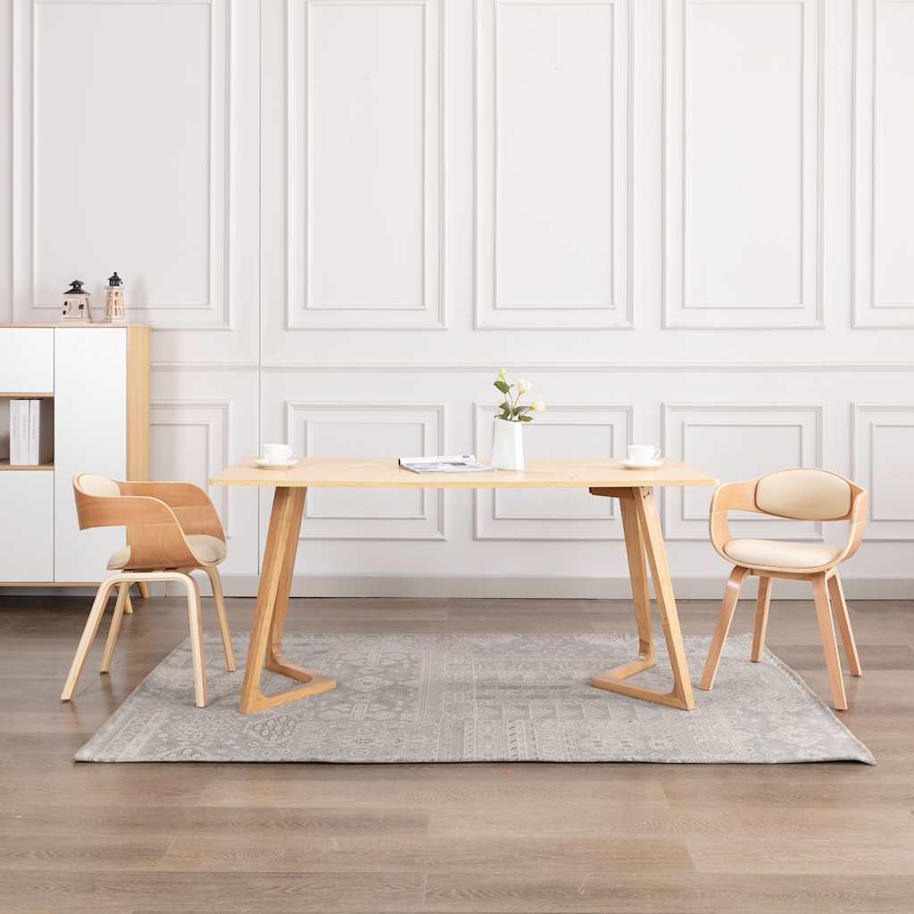 Sedie da Pranzo 2 pz in Legno Piegato e Similpelle | homemem39