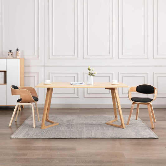 Sedie da Pranzo 2 pz in Legno Piegato e Similpelle | homemem39