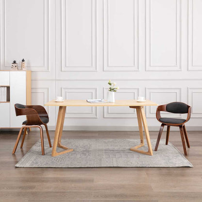 Sedie da Pranzo 2 pz Grigie in Legno Piegato e Tessuto Grigio | homemem39