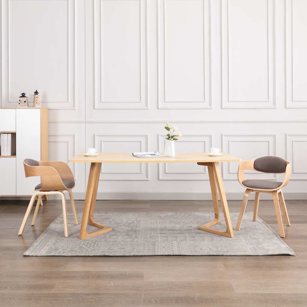 Sedie da Pranzo 2 pz Grigie in Legno Piegato e Tessuto Talpa | homemem39