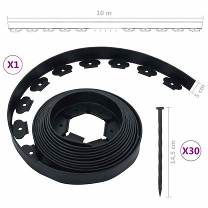 Bordura per Prato Flessibile con 30 Picchetti 10 m 5 cm | homemem39