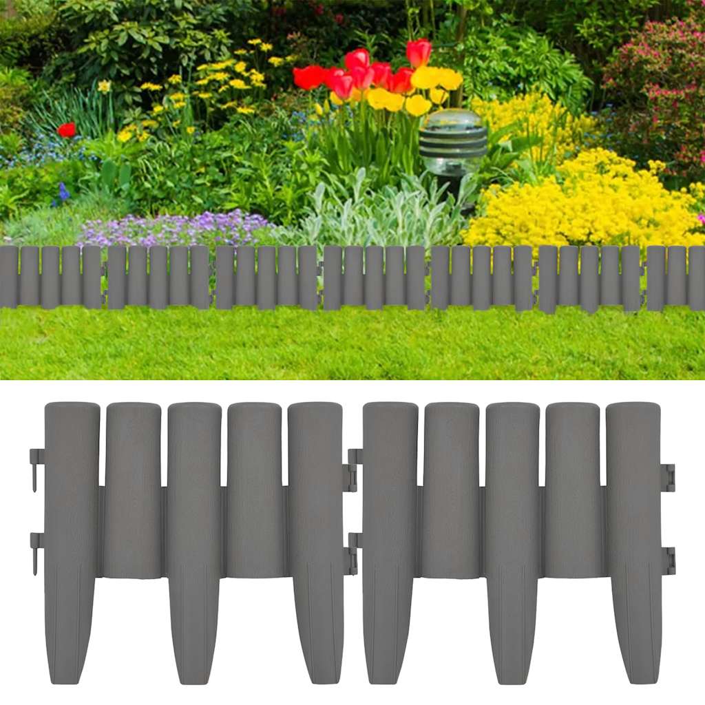Bordature per Prato 36 pz Grigie 10 m in PP | homemem39