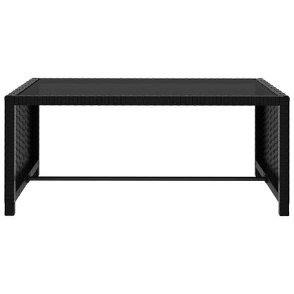 Lettini Prendisole 2 pz con Tavolo in Polyrattan Neri