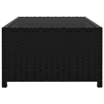 Lettini Prendisole 2 pz con Tavolo in Polyrattan Neri - homemem39