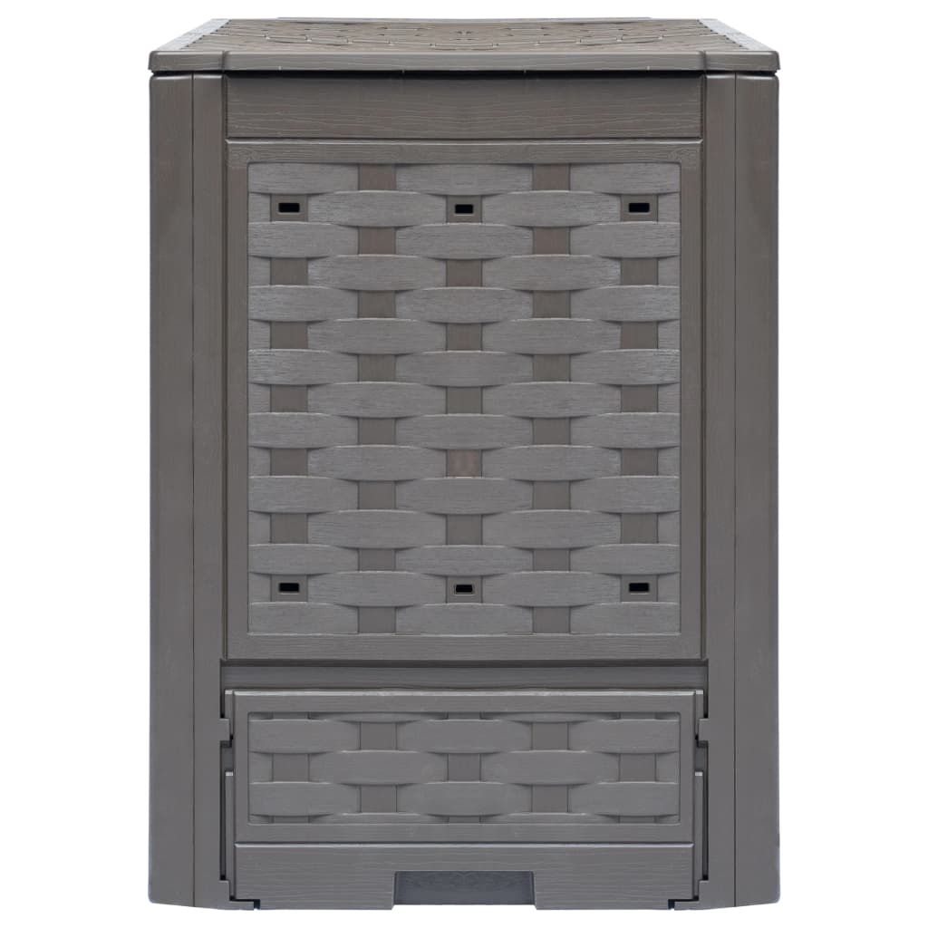 Compostiere 2 pz Marrone 60x60x83cm 600 L in Rattan di Plastica - homemem39