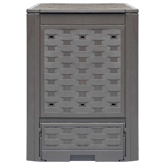 Compostiere 2 pz Marrone 60x60x83cm 600 L in Rattan di Plastica
