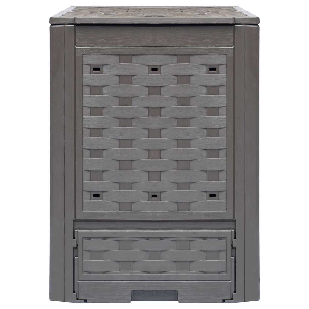 Compostiere 3 pz Marrone 60x60x83 cm 900 L Rattan di Plastica