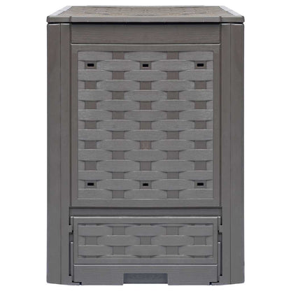 Compostiere 3 pz Marrone 60x60x83 cm 900 L Rattan di Plastica