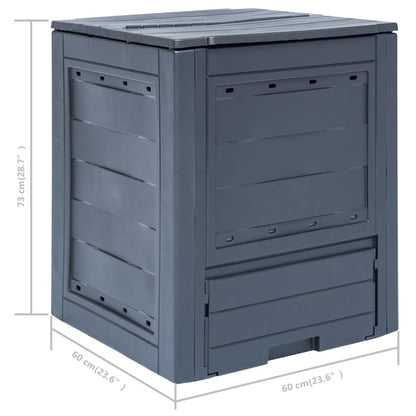 Compostiere per Giardino 3 pz Grigio 60x60x73 cm 780 L - homemem39