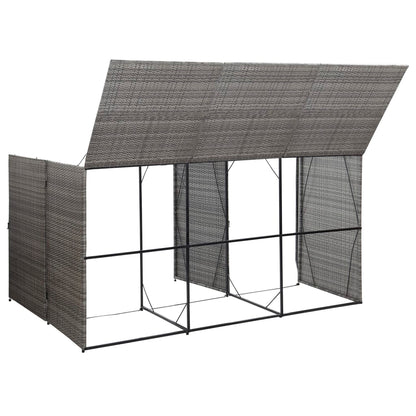 Copribidone Triplo Spazzatura Antracite 229x78x120cm Polyrattan - homemem39