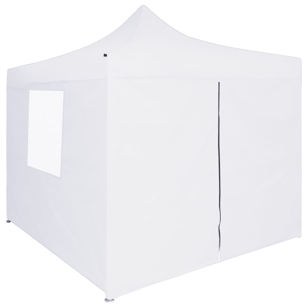 Gazebo Professionale Pieghevole 4 Pareti 3x3 m Acciaio Bianco | homemem39