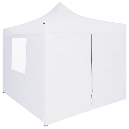 Gazebo Professionale Pieghevole 4 Pareti 3x3 m Acciaio Bianco | homemem39