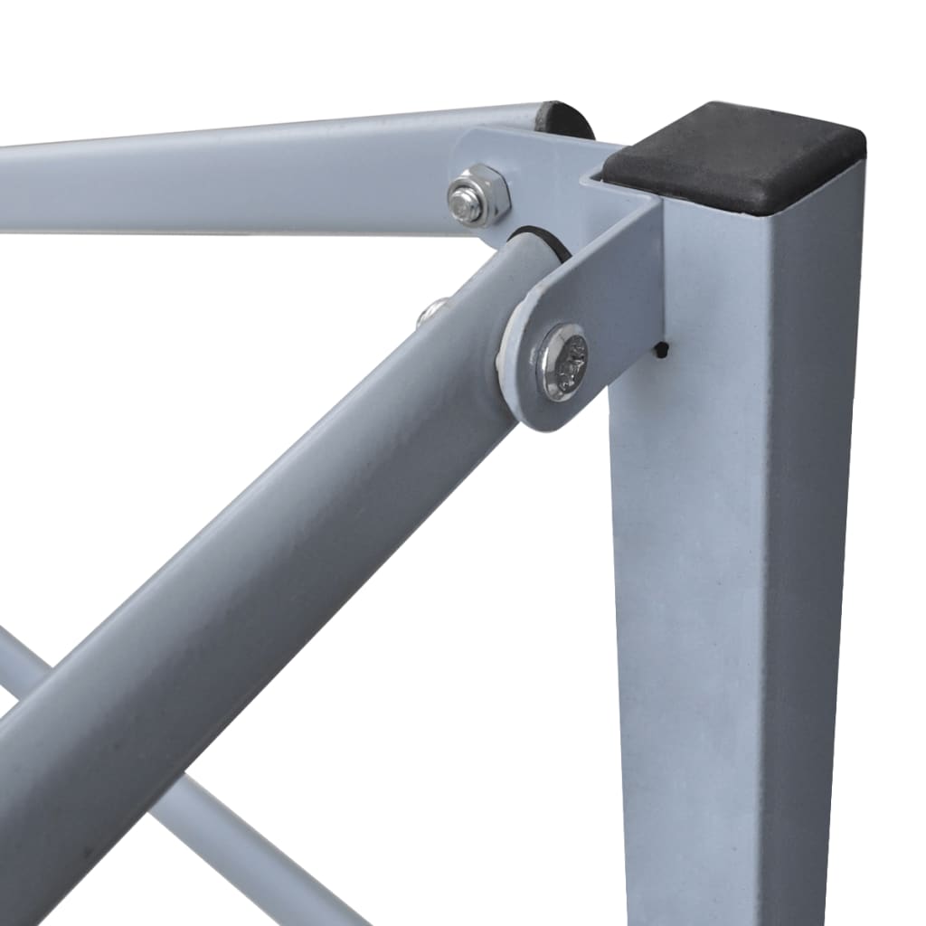 Gazebo Professionale Pieghevole 4 Pareti 3x3 m Acciaio Bianco | homemem39