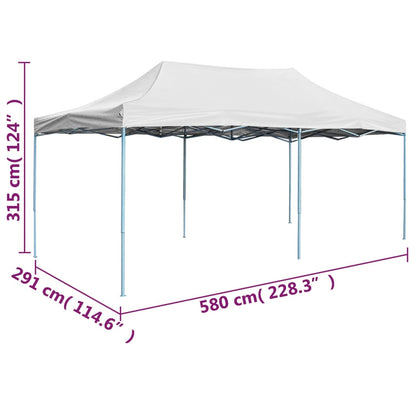 Gazebo Professionale Pieghevole 3x6 m Acciaio Bianco - homemem39